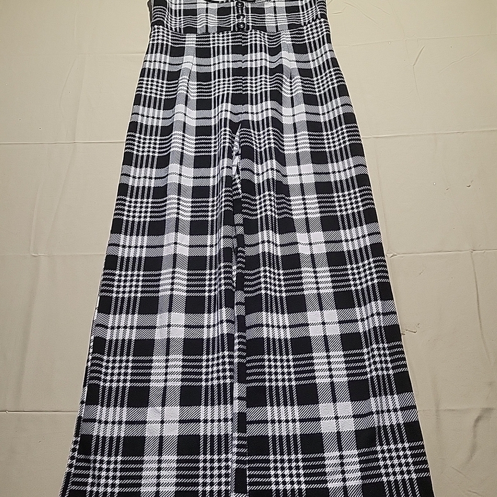 Classic Black and White Plaid Women's Skirt